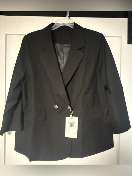 Roschico Jackets & Blazers - ROSCHICO Black Double Breasted Longline Blazer Jacket XL NWT